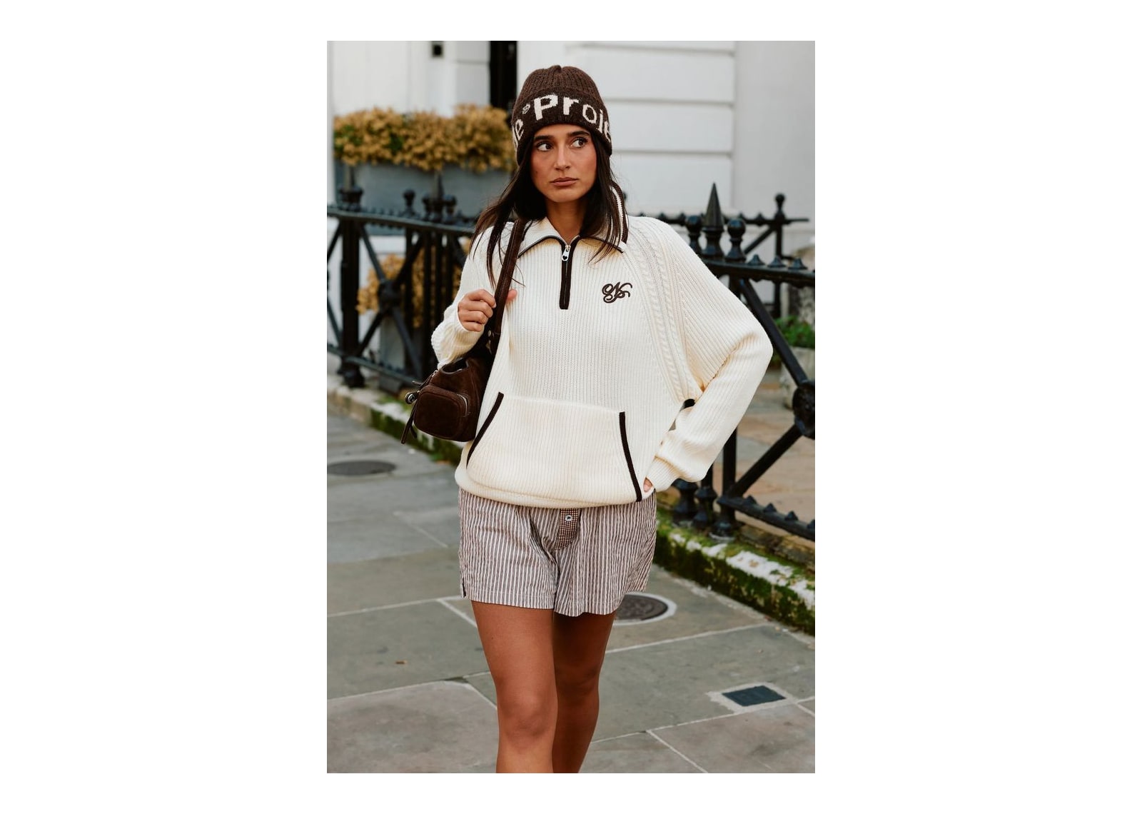 Nude Project Ridgmount Quarter-Zip Knit Sweater Ivory - görsel 2