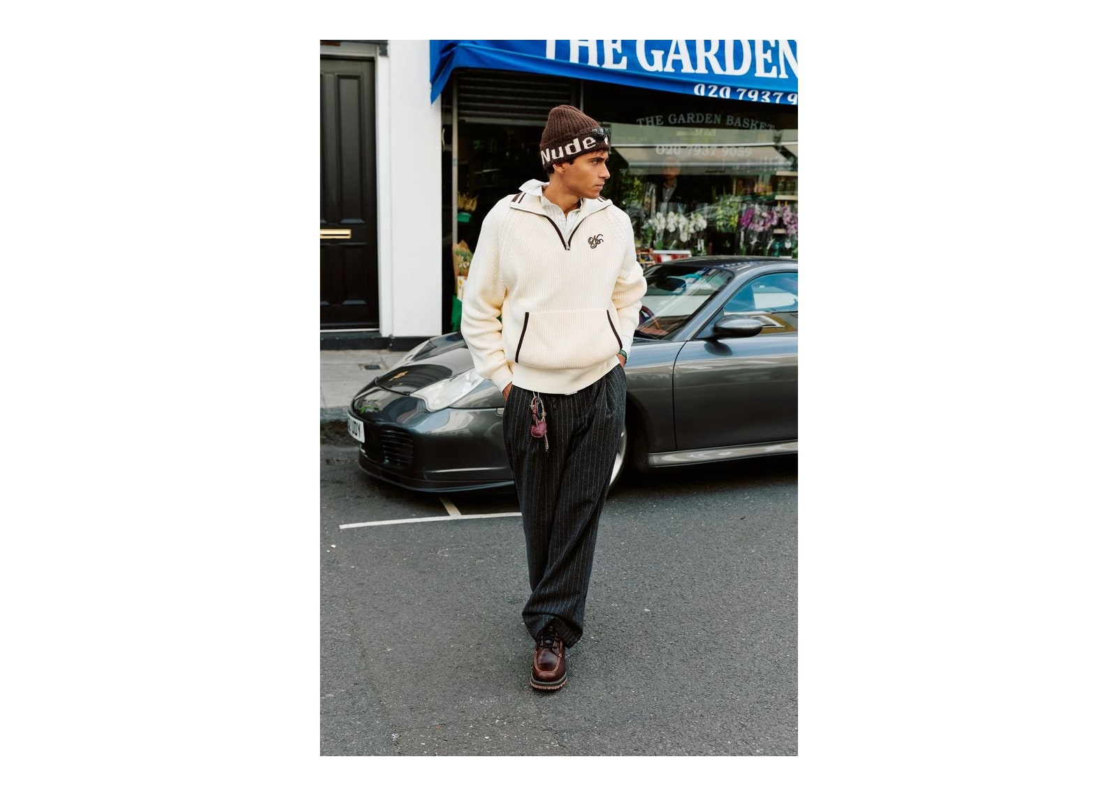 Nude Project Ridgmount Quarter-Zip Knit Sweater Ivory - görsel 3