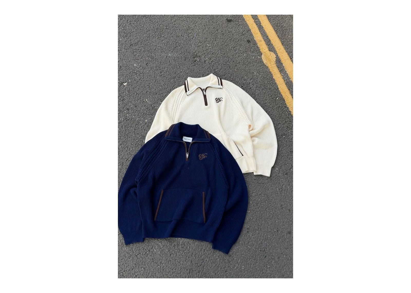 Nude Project Ridgmount Quarter-Zip Knit Sweater Navy - görsel 10