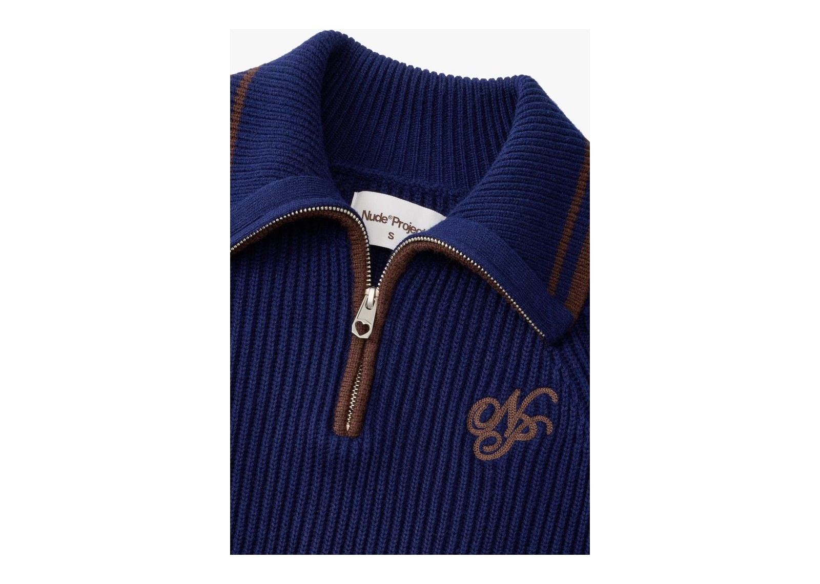 Nude Project Ridgmount Quarter-Zip Knit Sweater Navy - görsel 13