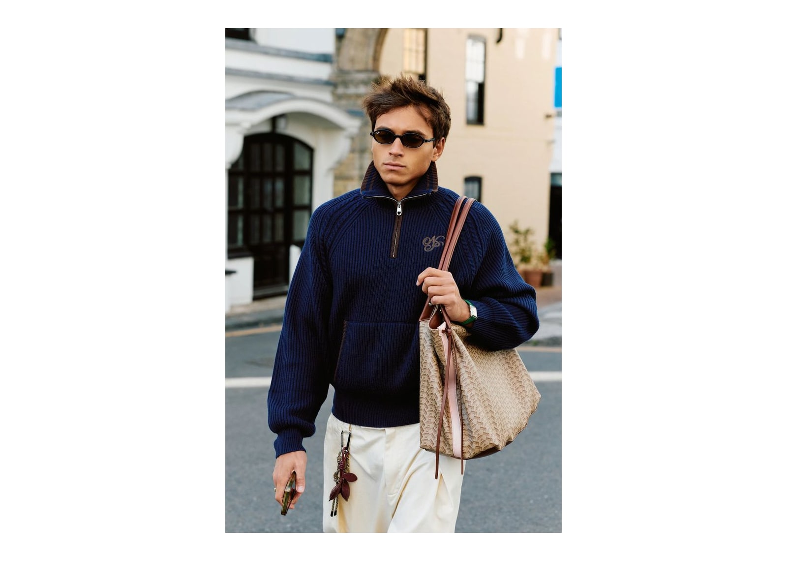 Nude Project Ridgmount Quarter-Zip Knit Sweater Navy - görsel 2