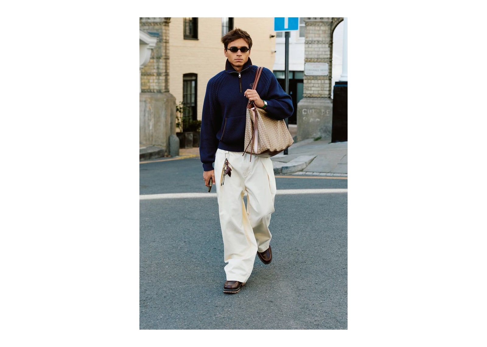 Nude Project Ridgmount Quarter-Zip Knit Sweater Navy - görsel 3