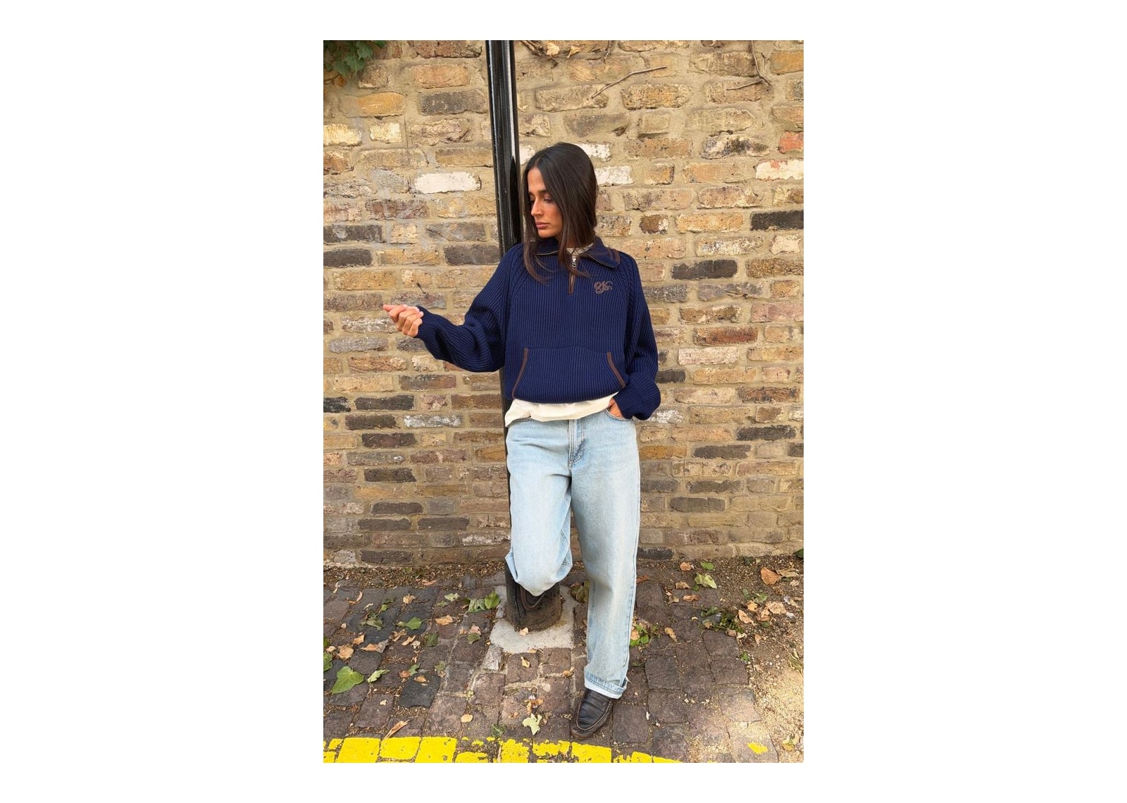 Nude Project Ridgmount Quarter-Zip Knit Sweater Navy - görsel 7