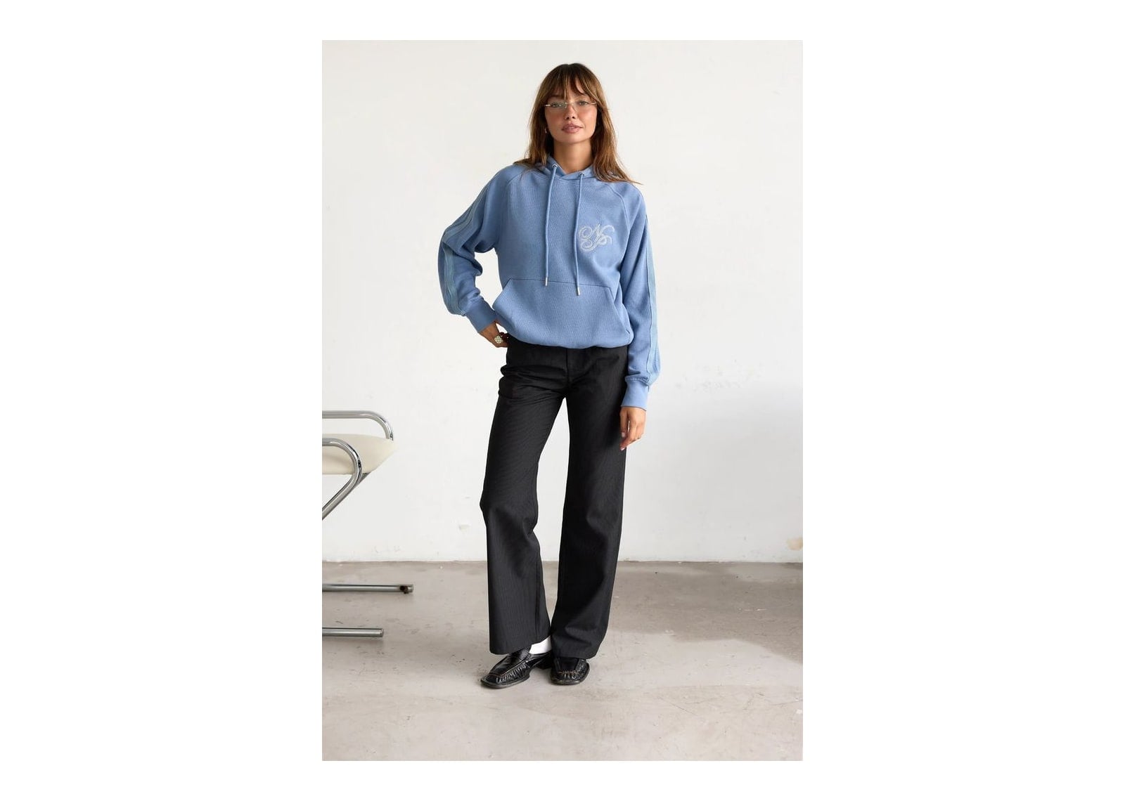 Nude Project Script Hoodie Blue - görsel 11