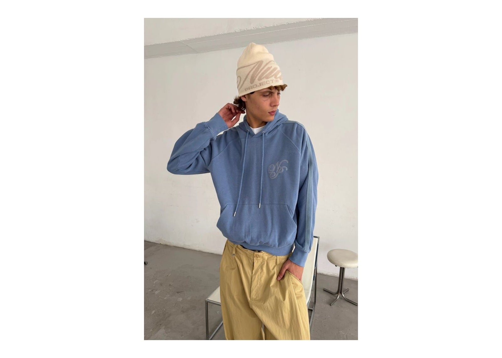 Nude Project Script Hoodie Blue - görsel 5