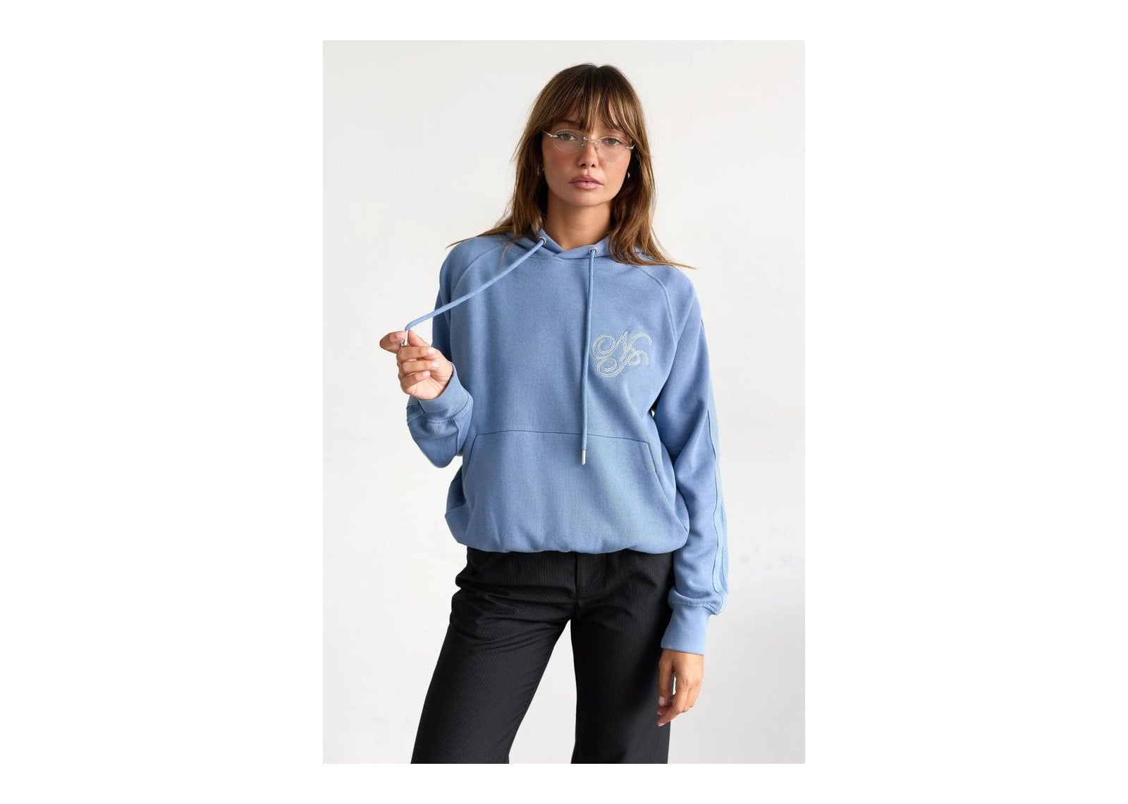 Nude Project Script Hoodie Blue - görsel 6
