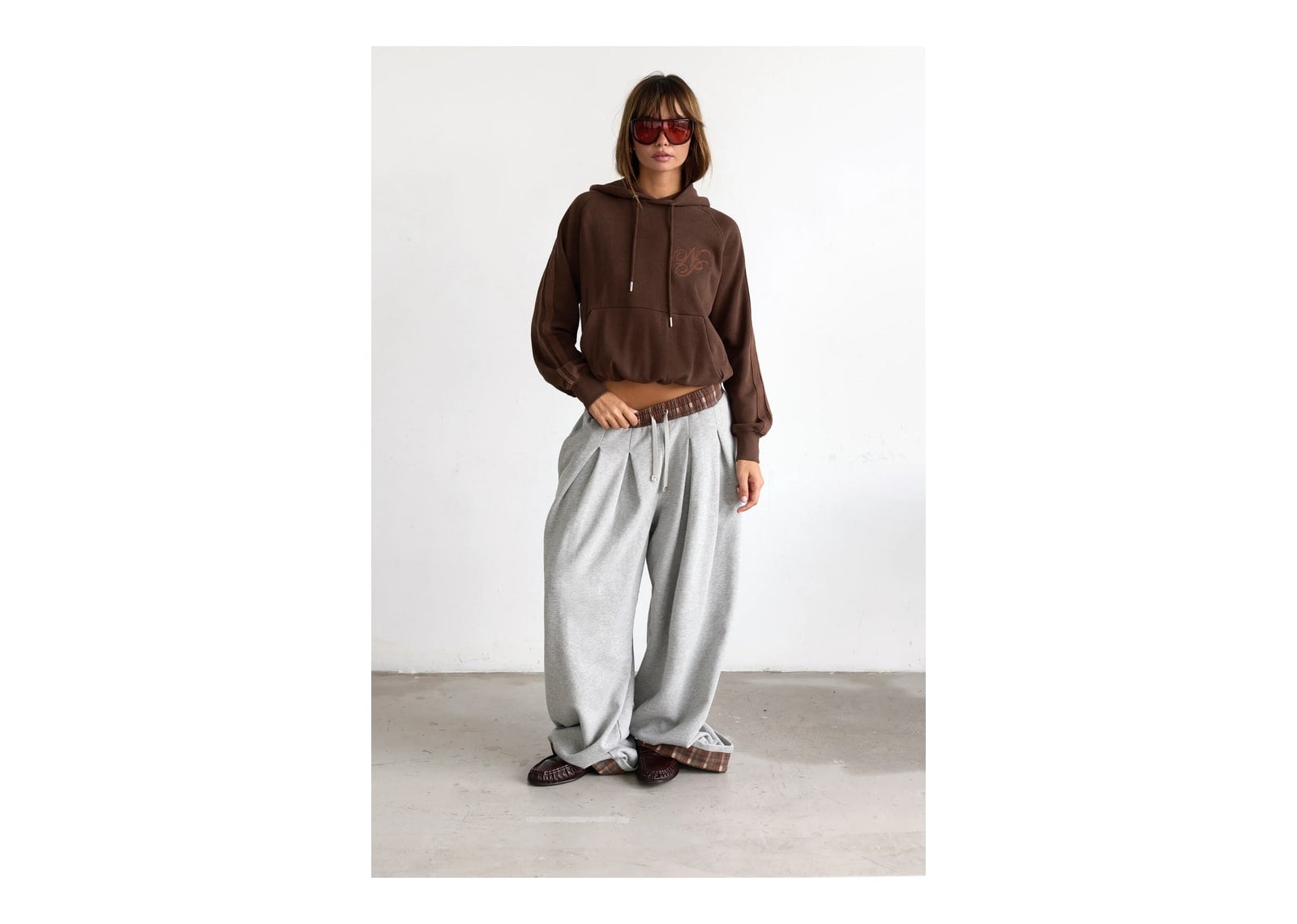 Nude Project Script Hoodie Brown - görsel 3