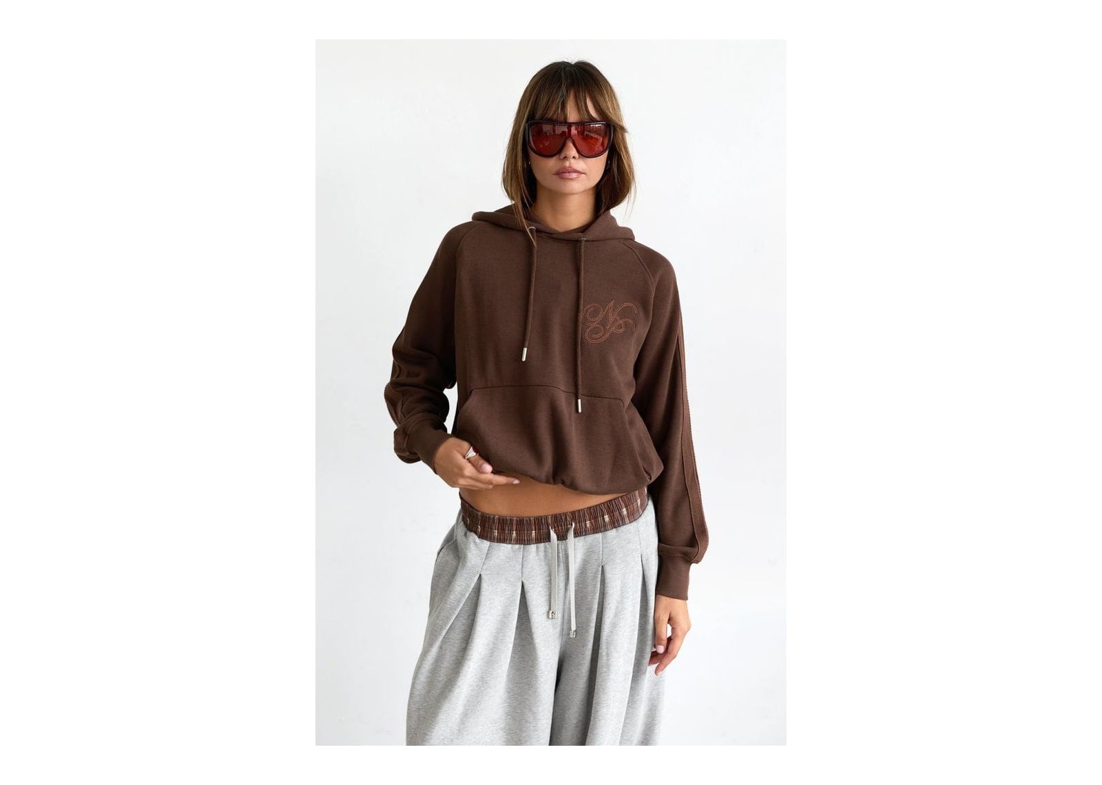 Nude Project Script Hoodie Brown - görsel 4