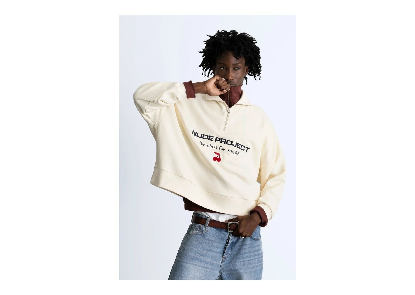 Nude Project Sport Quarter-Zip Marshmallow - görsel 2