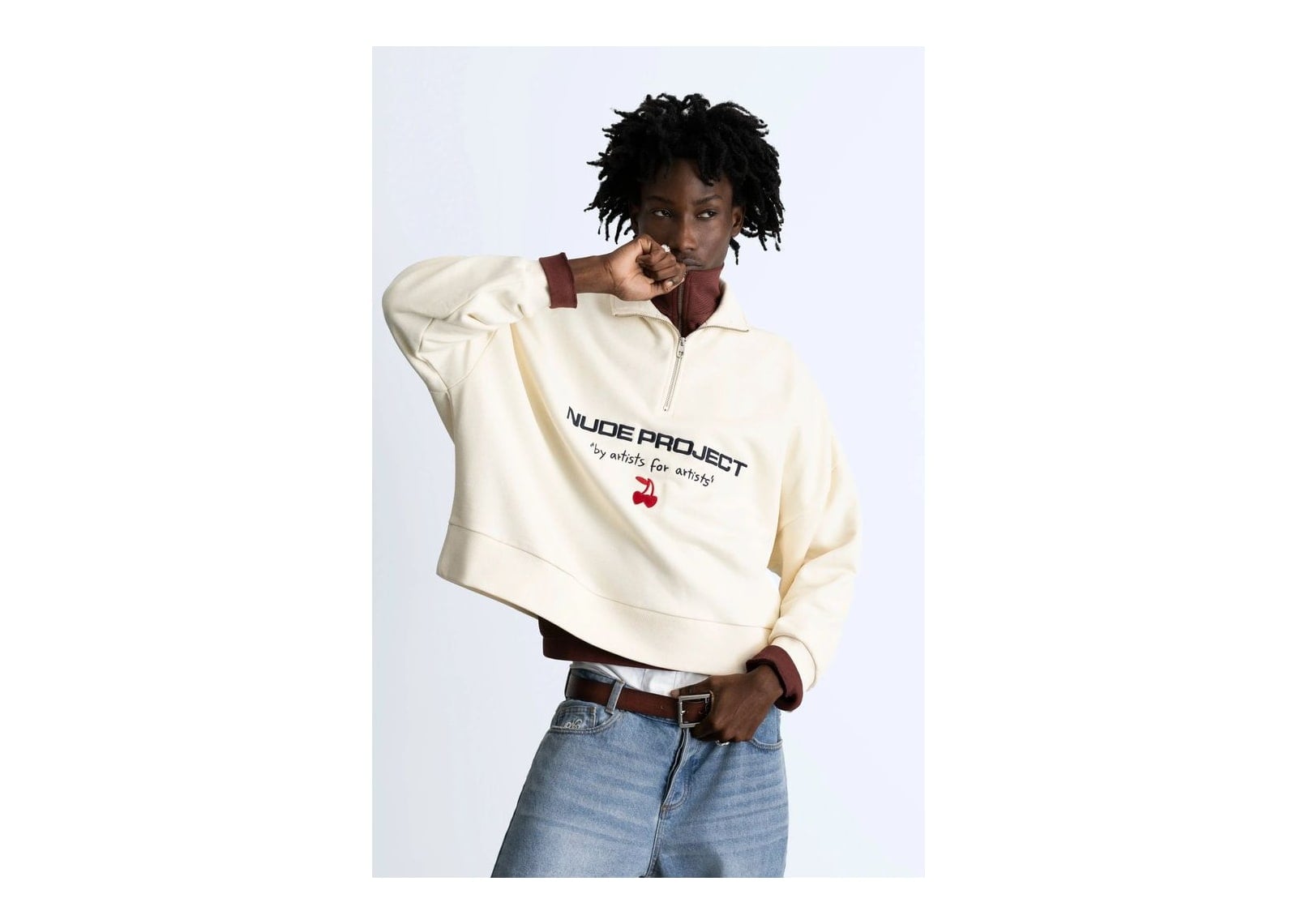 Nude Project Sport Quarter-Zip Marshmallow - görsel 3