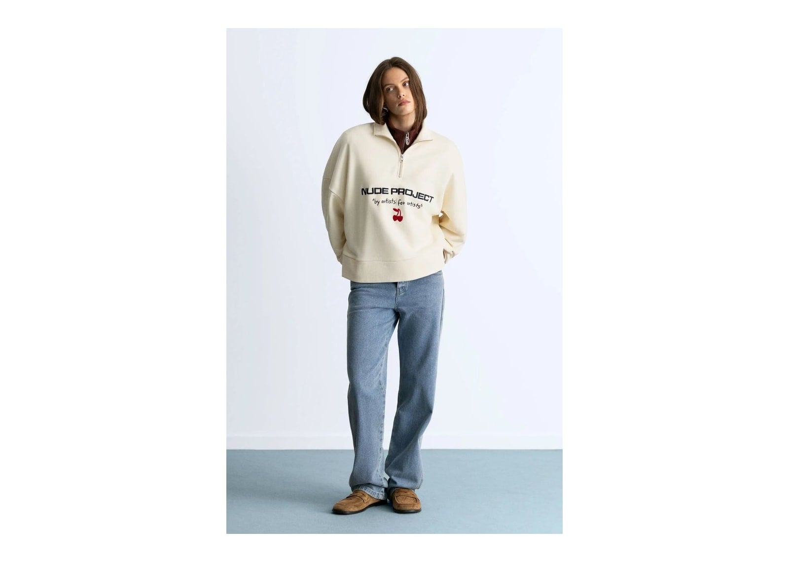 Nude Project Sport Quarter-Zip Marshmallow - görsel 4