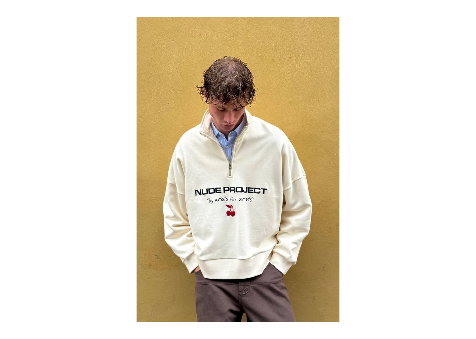 Nude Project Sport Quarter-Zip Marshmallow - görsel 7