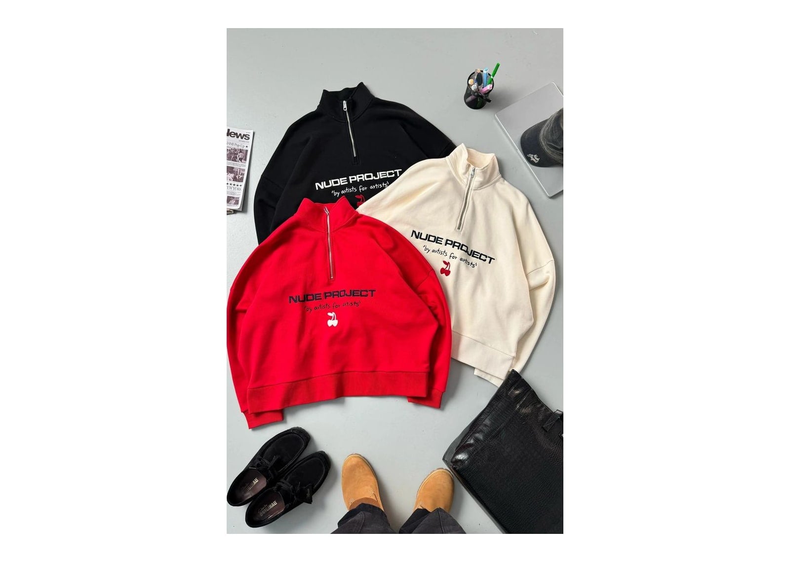 Nude Project Sport Quarter-Zip Marshmallow - görsel 9