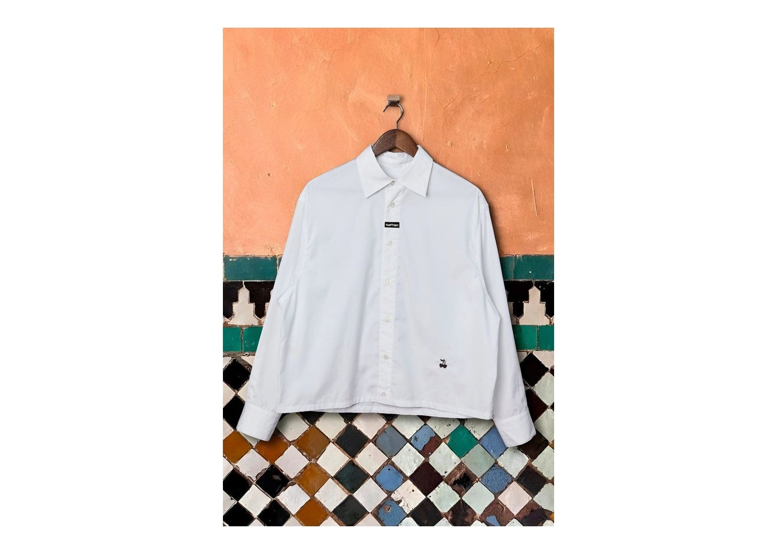 Nude Project Stamp Shirt White - görsel 5