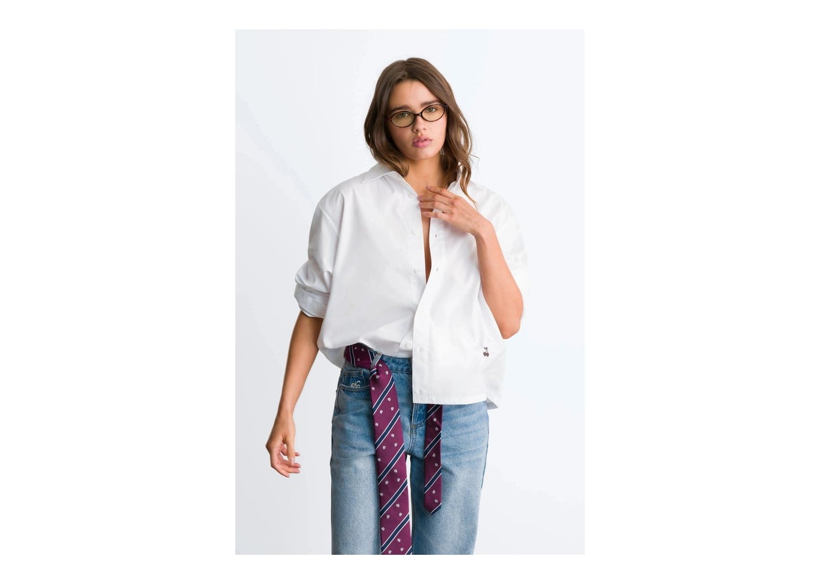 Nude Project Stamp Shirt White - görsel 7