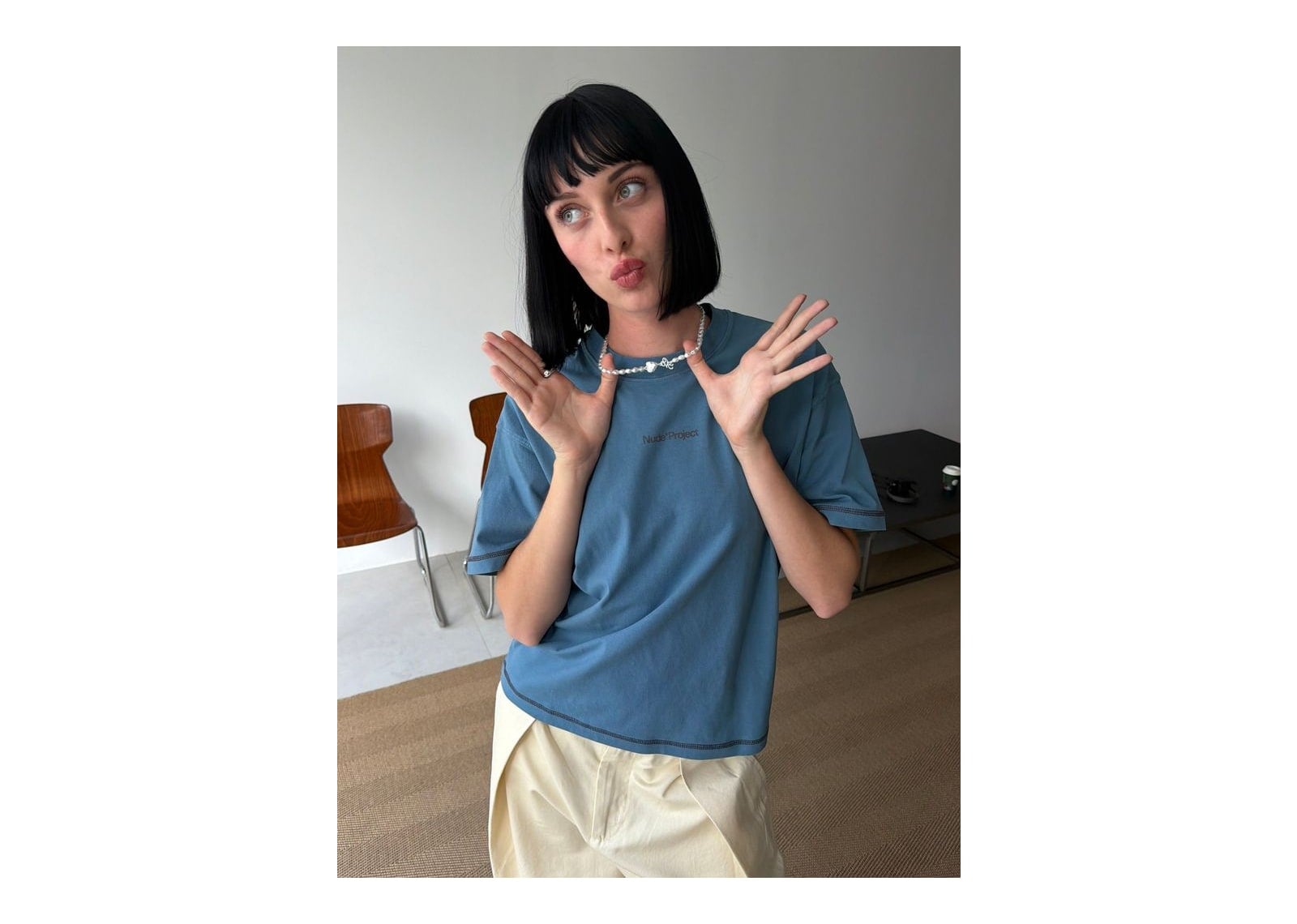 Nude Project Success Tee Blue - görsel 7