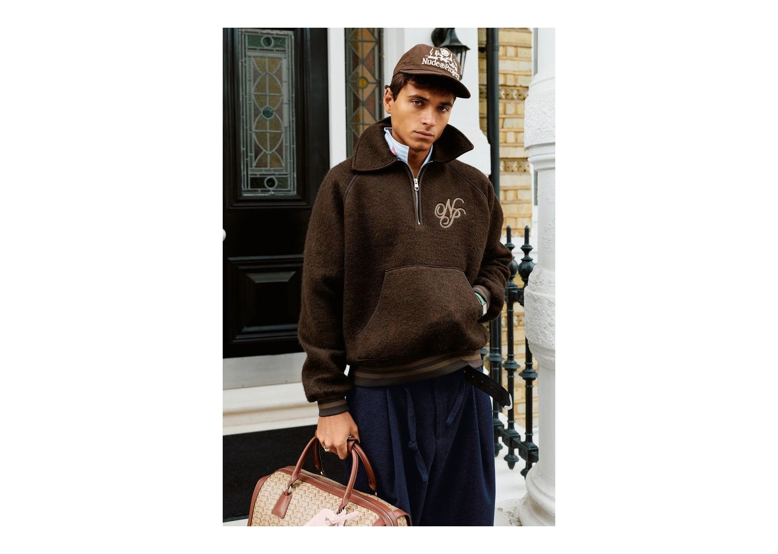 Nude Project Teddy Quarter-Zip Brown - görsel 2