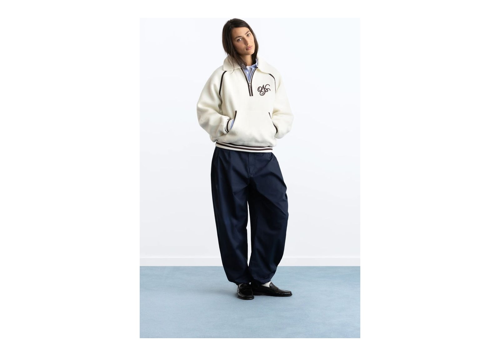 Nude Project Teddy Quarter-Zip Marshmallow - görsel 10