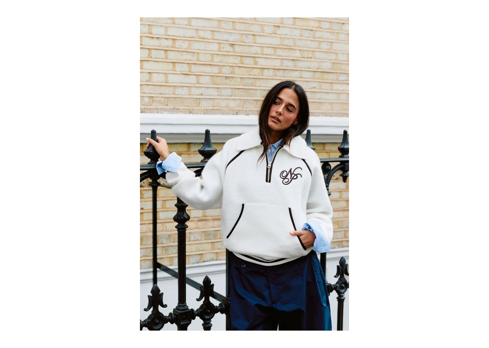 Nude Project Teddy Quarter-Zip Marshmallow - görsel 6