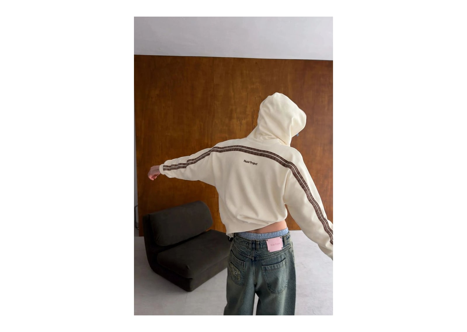Nude Project The 404 Zip-Up Hoodie Ivory - görsel 2