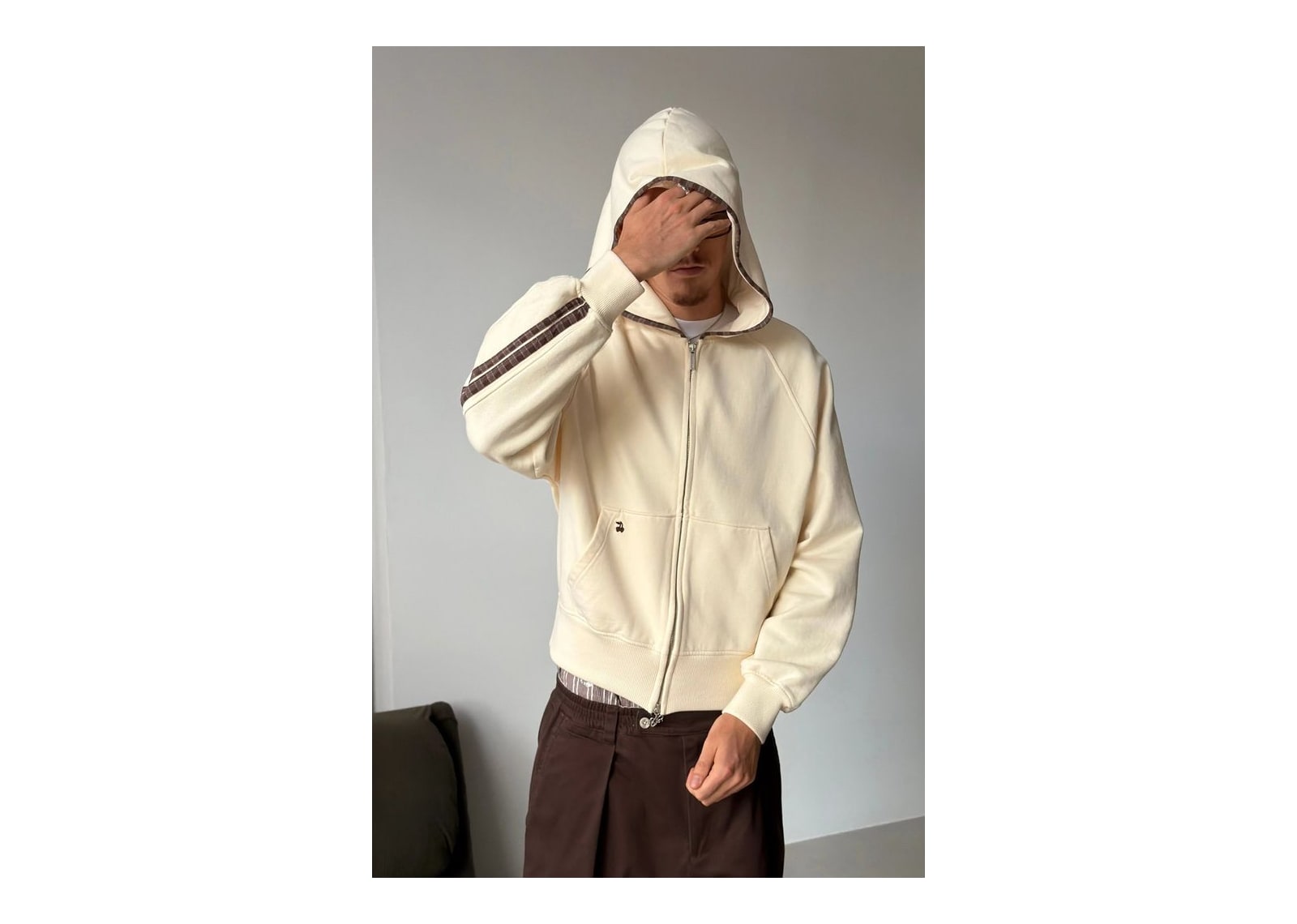 Nude Project The 404 Zip-Up Hoodie Ivory - görsel 3