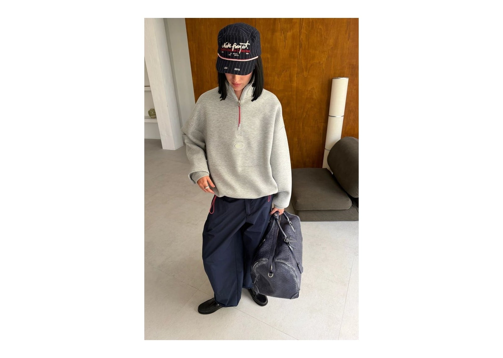 Nude Project The Bonus Quarter-Zip Grey - görsel 11