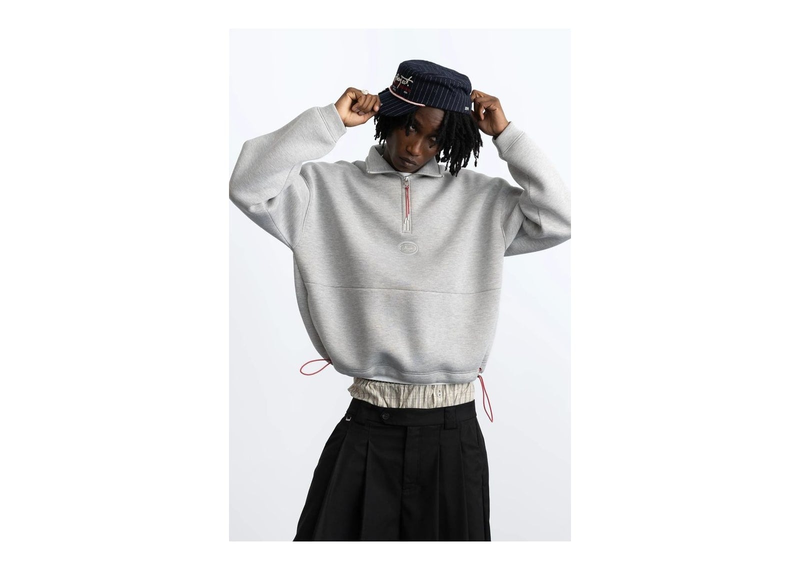 Nude Project The Bonus Quarter-Zip Grey - görsel 2