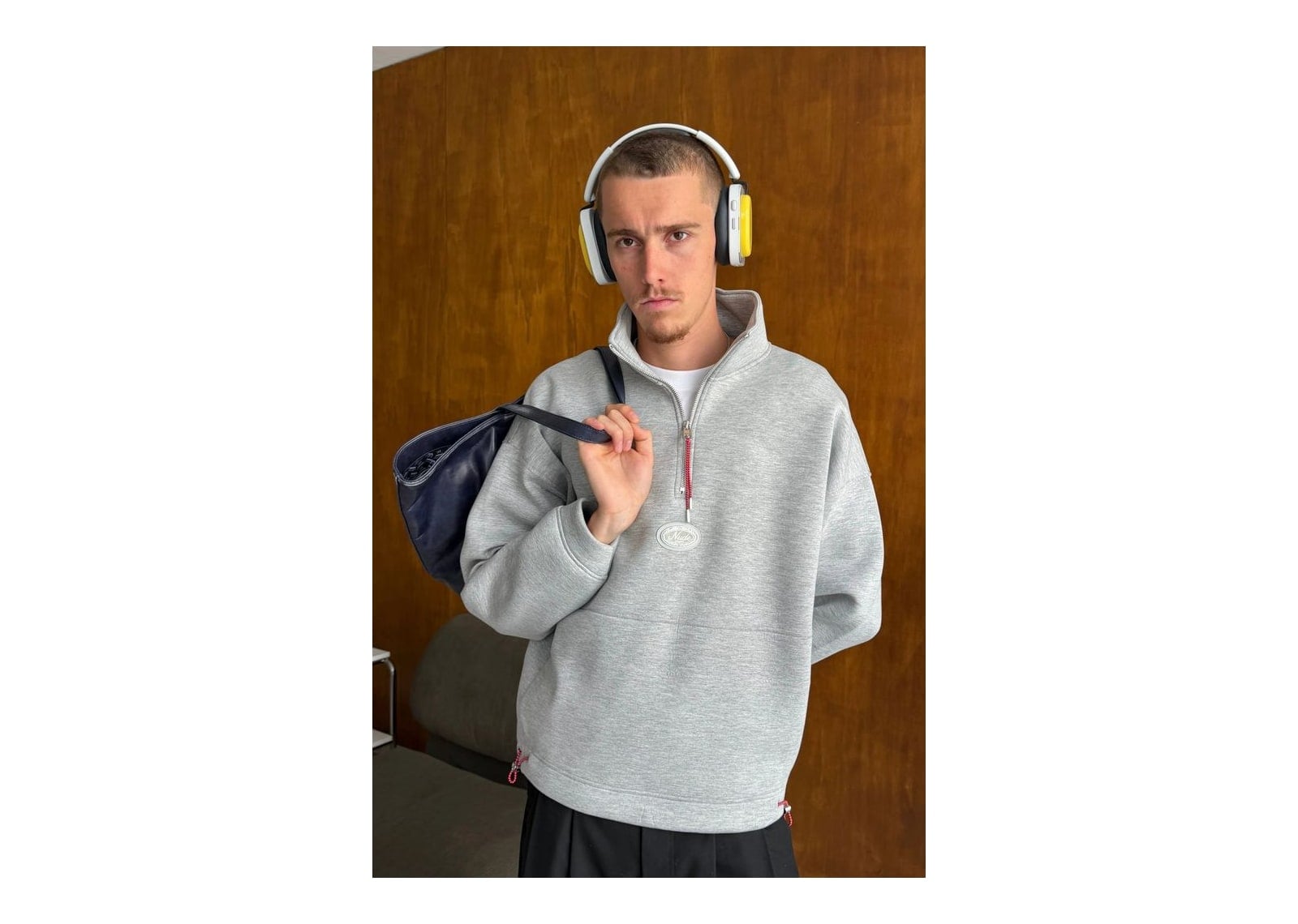Nude Project The Bonus Quarter-Zip Grey - görsel 4