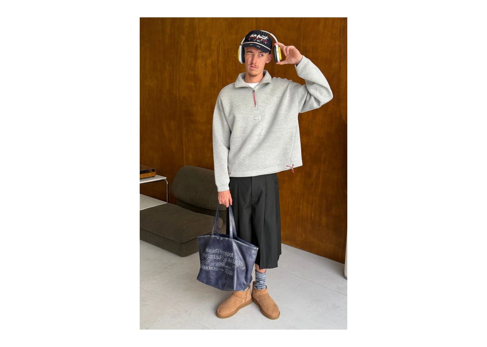 Nude Project The Bonus Quarter-Zip Grey - görsel 7