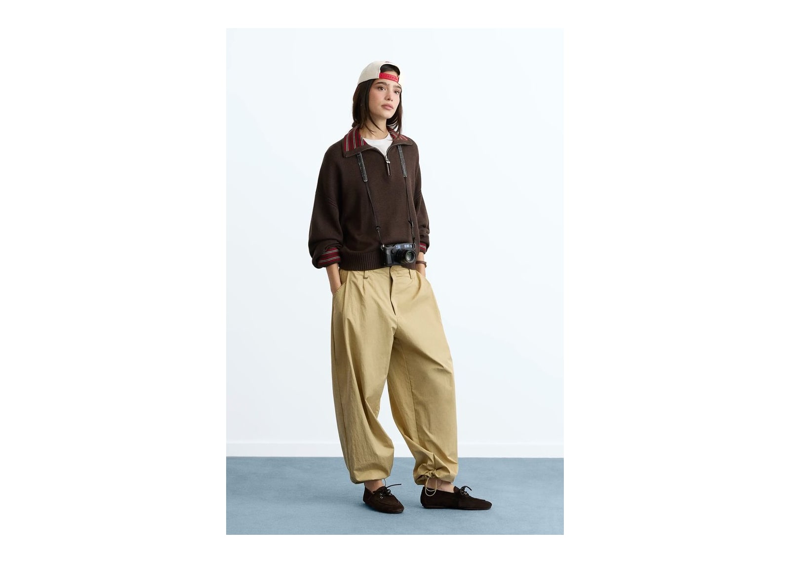 Nude Project The Consultant Quarter-Zip Knit Brown - görsel 4