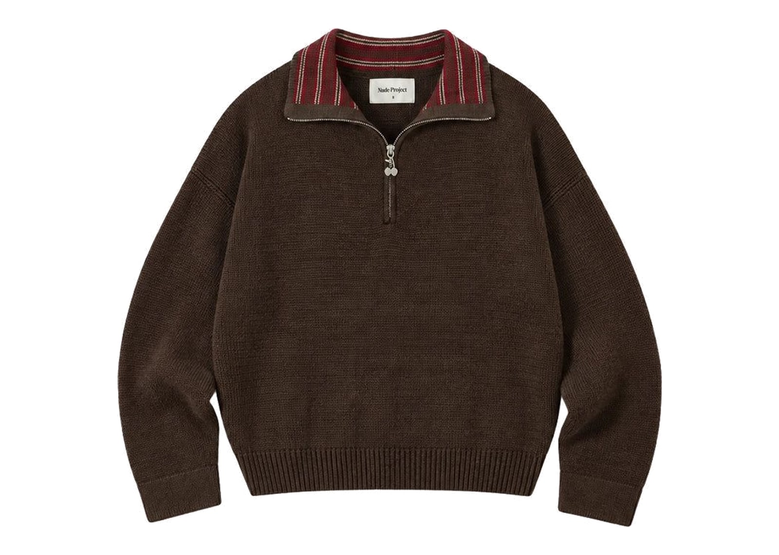 Nude Project The Consultant Quarter-Zip Knit Brown - görsel 7