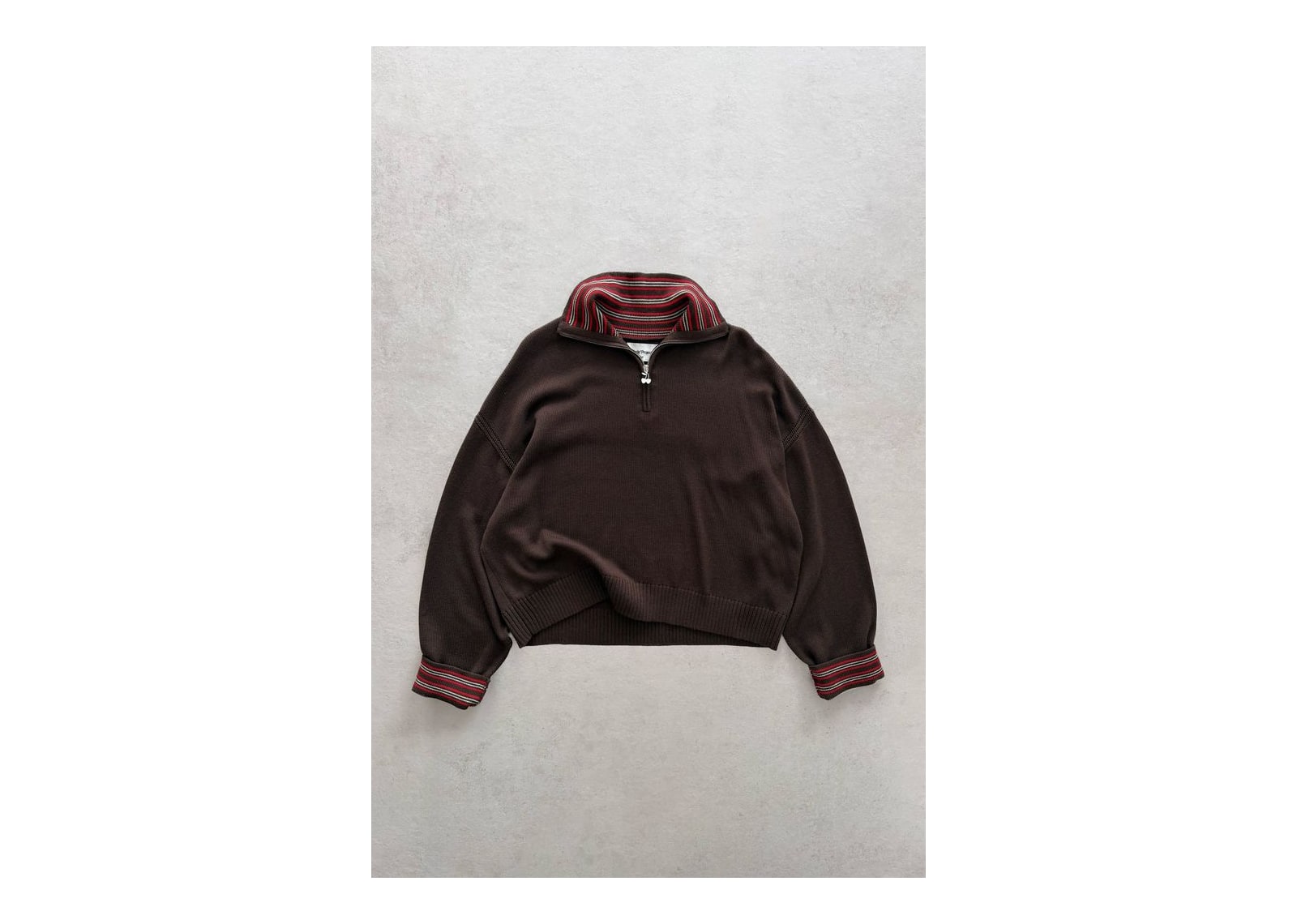 Nude Project The Consultant Quarter-Zip Knit Brown - görsel 9