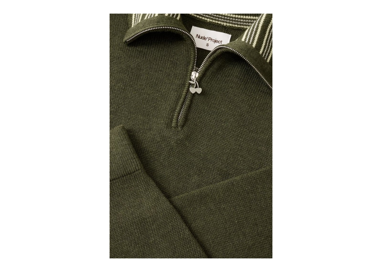 Nude Project The Consultant Quarter-Zip Knit Green - görsel 13