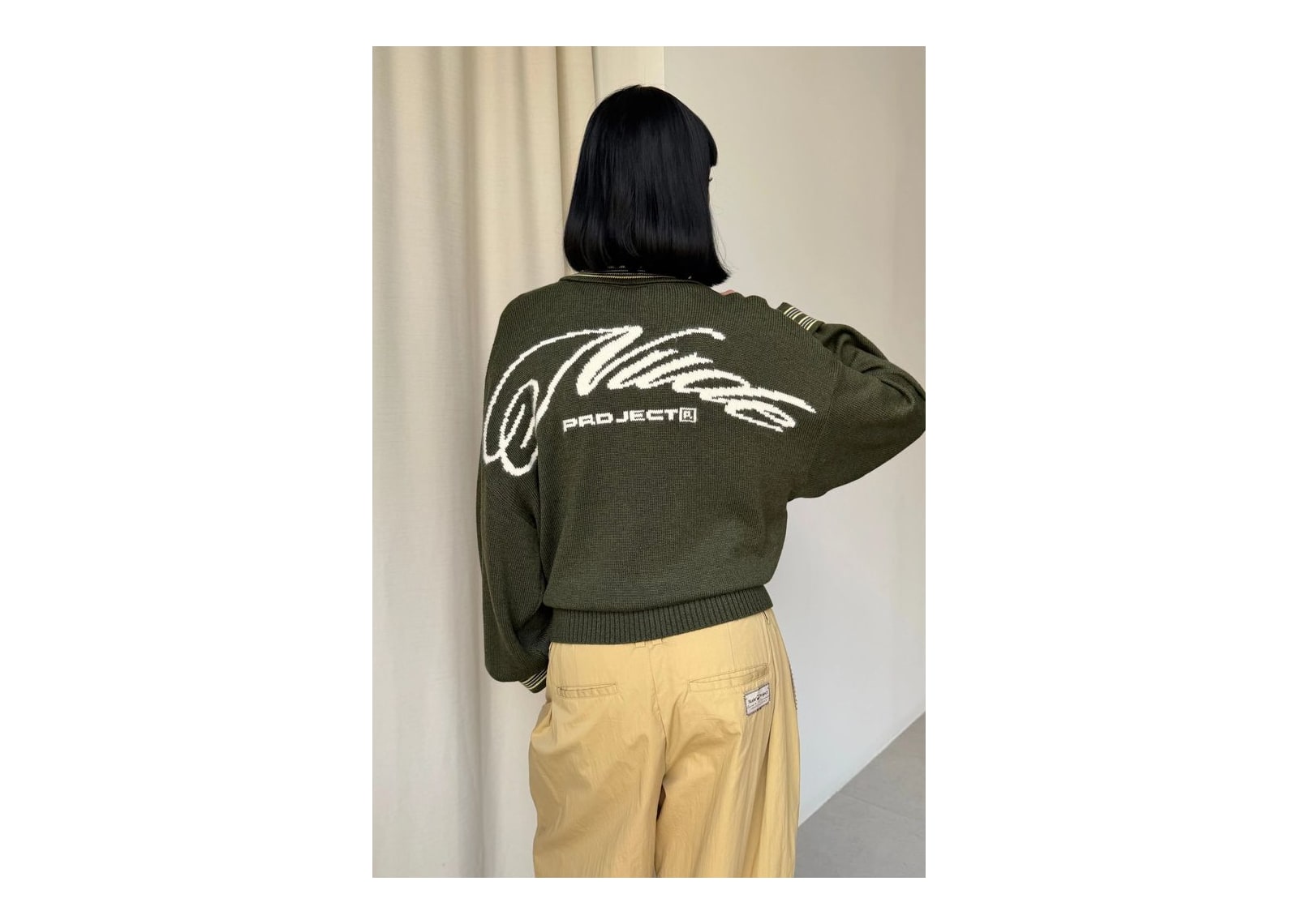 Nude Project The Consultant Quarter-Zip Knit Green - görsel 9