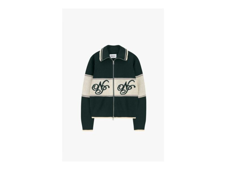 Nude Project Voyage Knit Zip-Up Cardigan Green