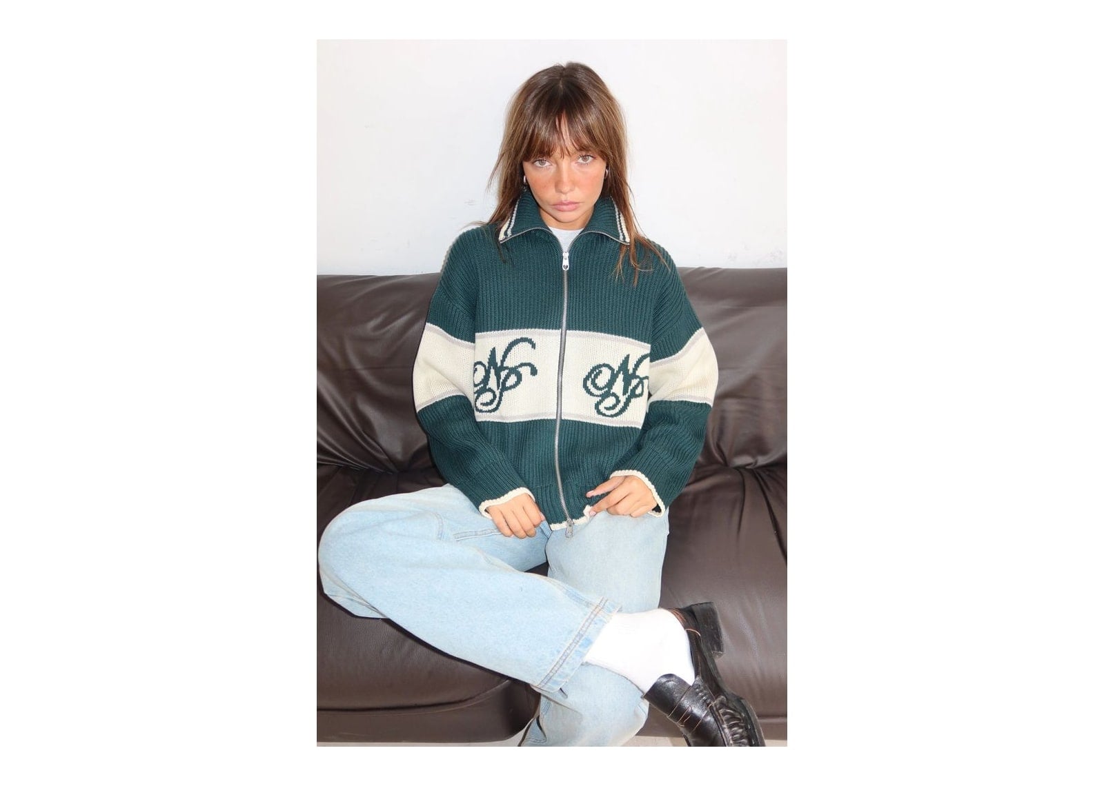 Nude Project Voyage Knit Zip-Up Cardigan Green - görsel 11
