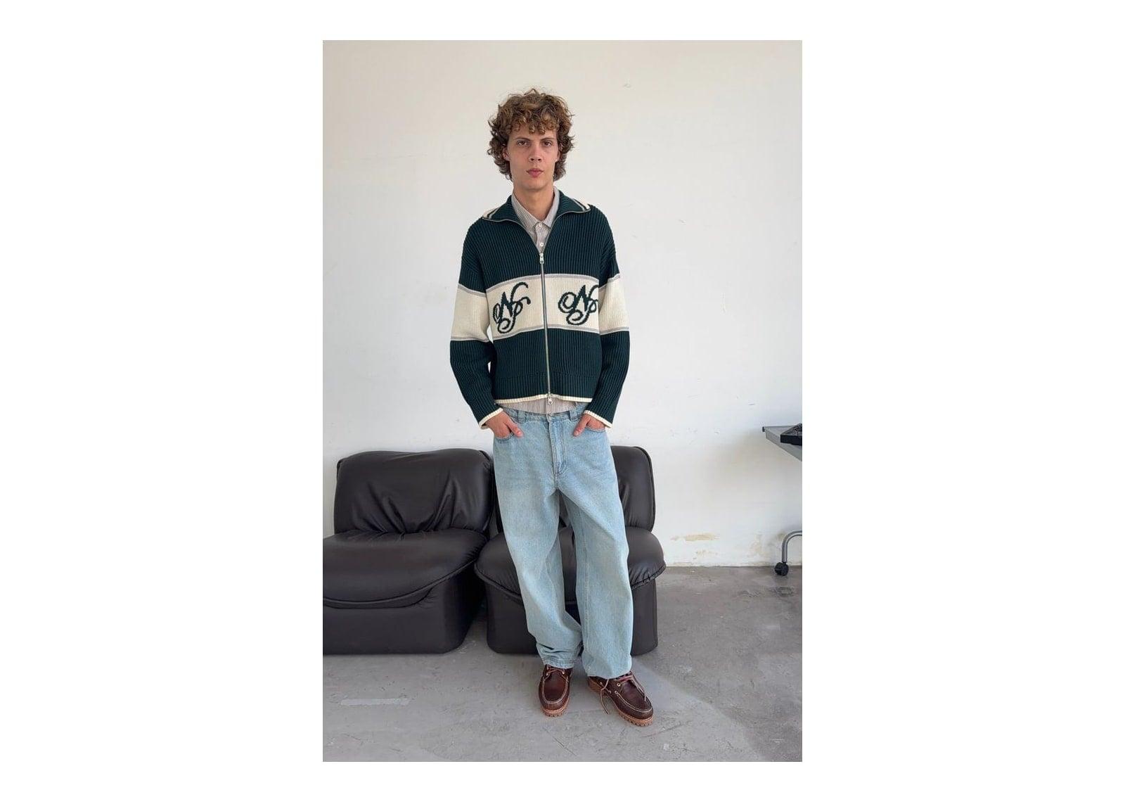 Nude Project Voyage Knit Zip-Up Cardigan Green - görsel 12