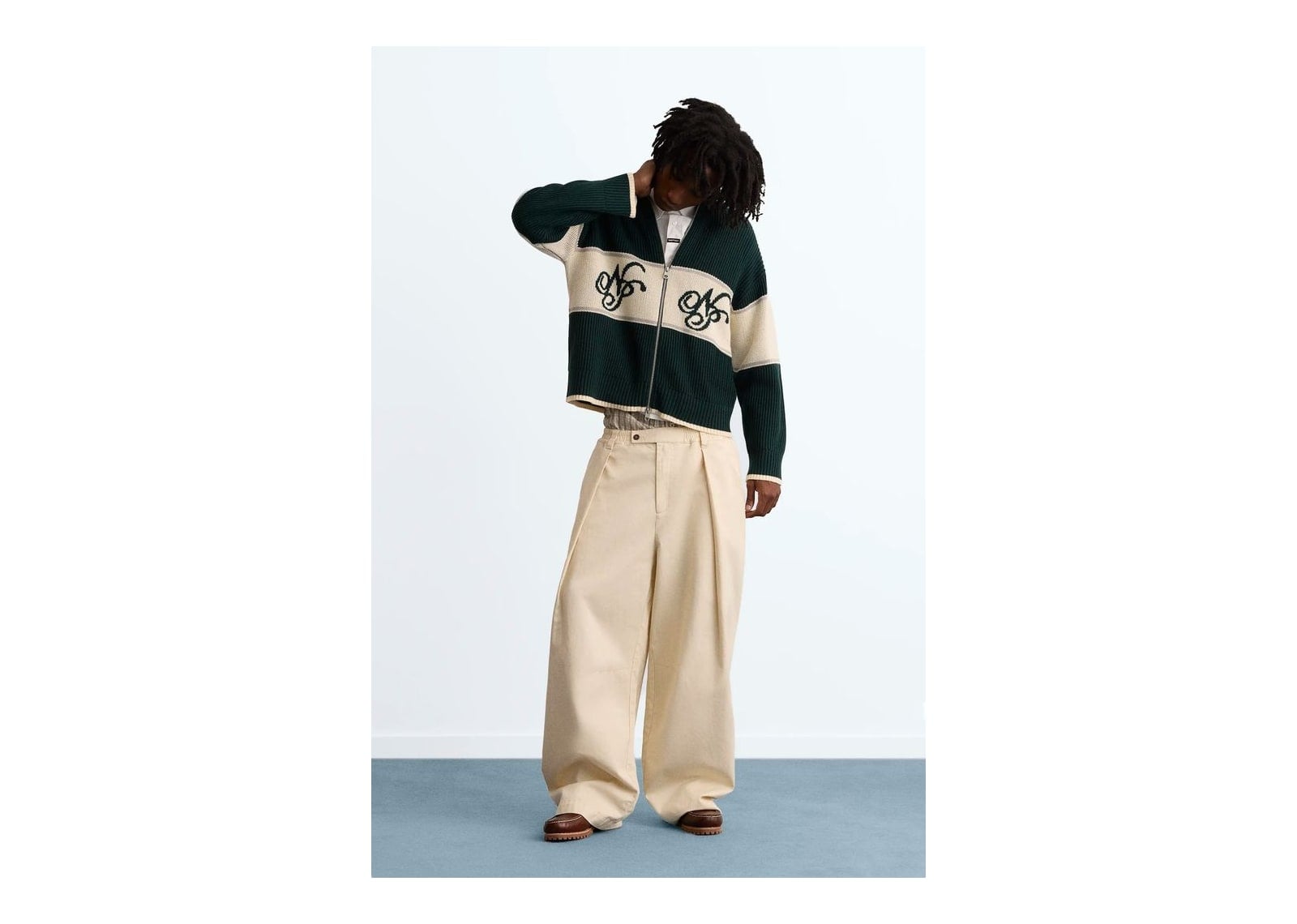 Nude Project Voyage Knit Zip-Up Cardigan Green - görsel 5