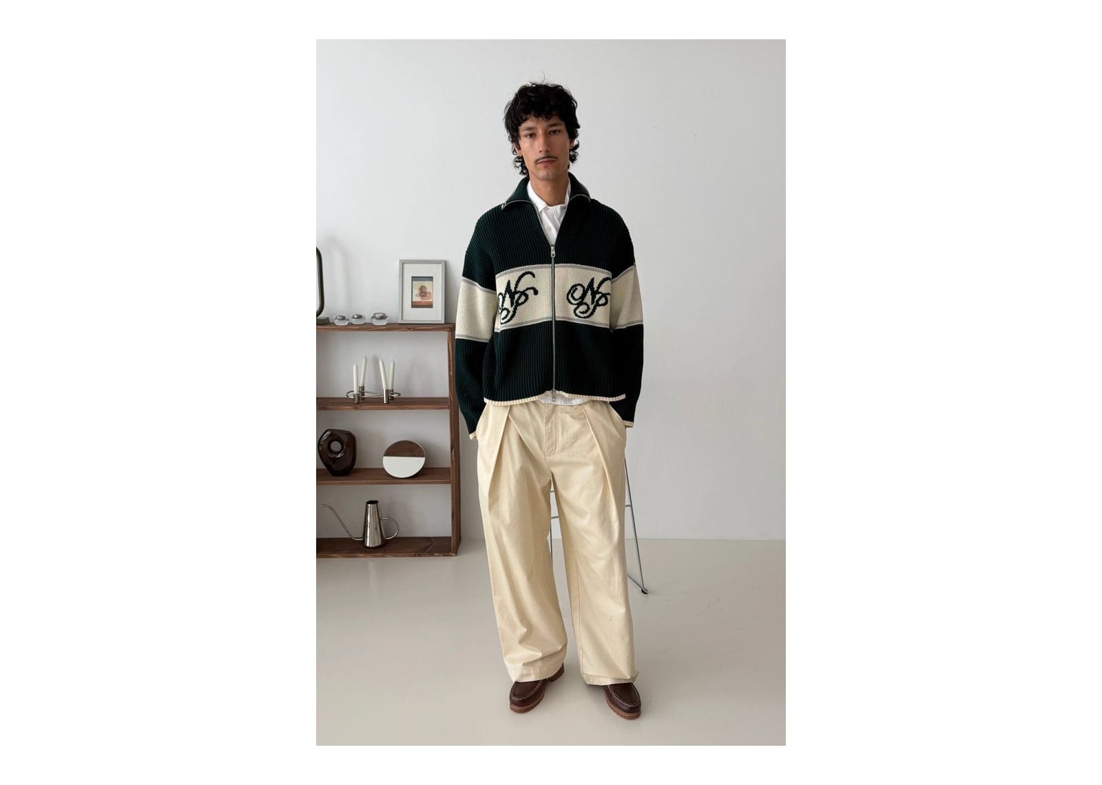 Nude Project Voyage Knit Zip-Up Cardigan Green - görsel 6
