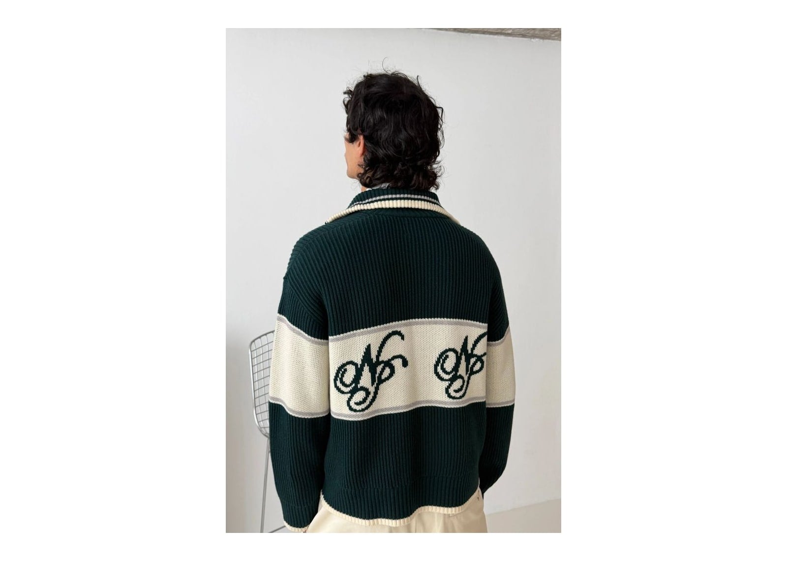 Nude Project Voyage Knit Zip-Up Cardigan Green - görsel 8