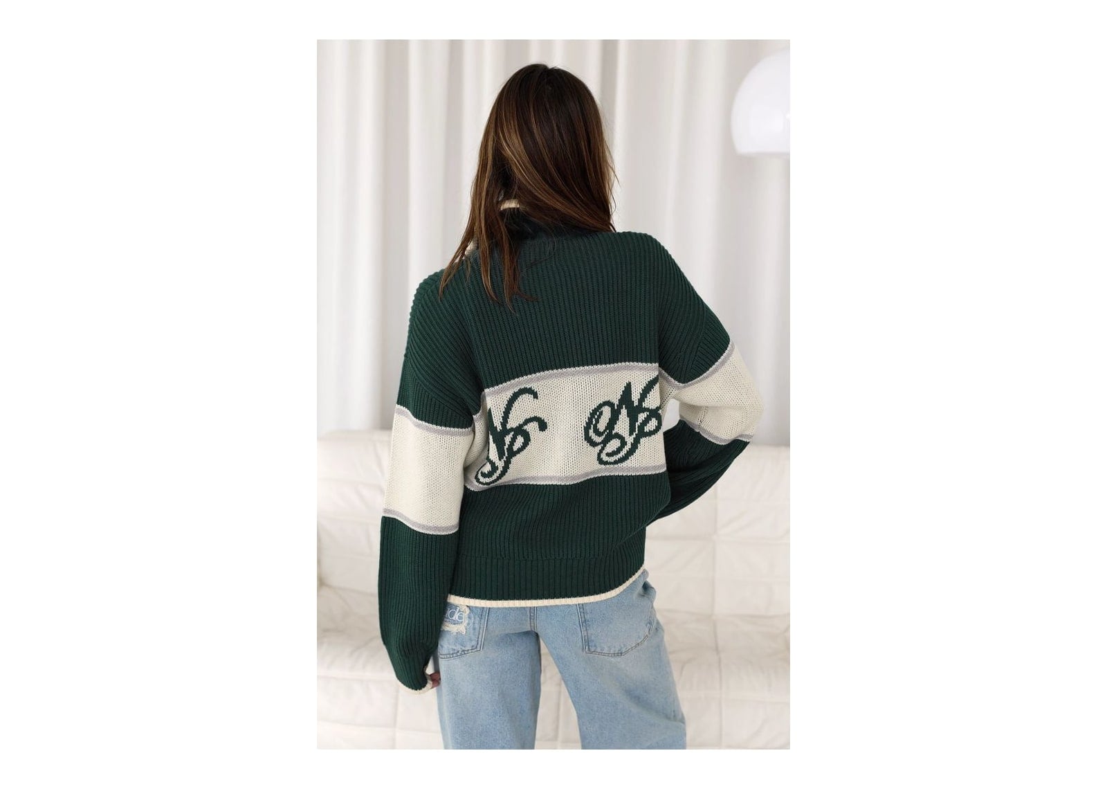 Nude Project Voyage Knit Zip-Up Cardigan Green - görsel 9