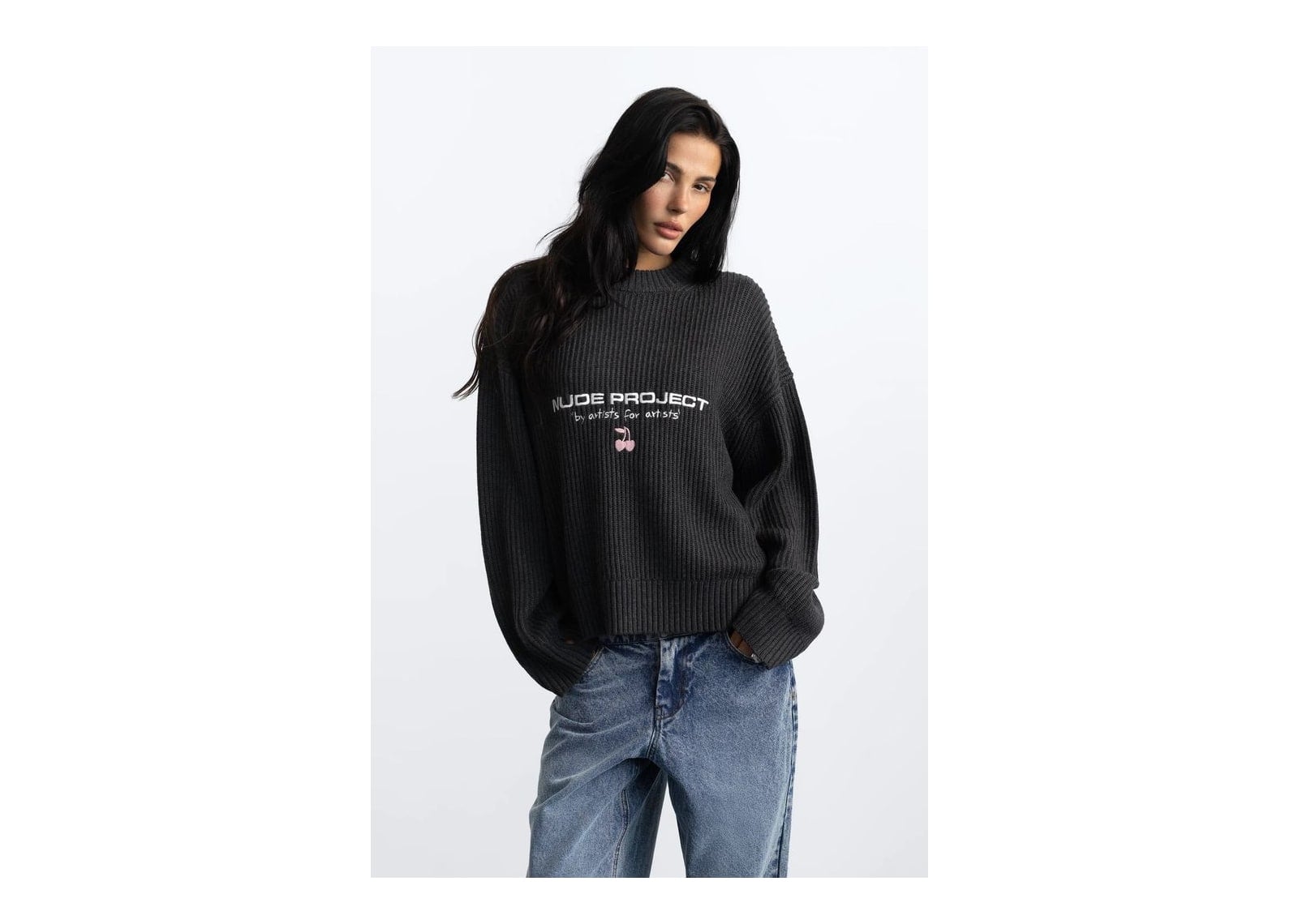 Nude Project Wavy Knit Sweater Ash - görsel 5