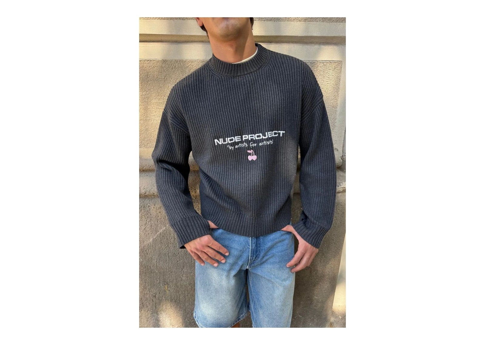 Nude Project Wavy Knit Sweater Ash - görsel 6