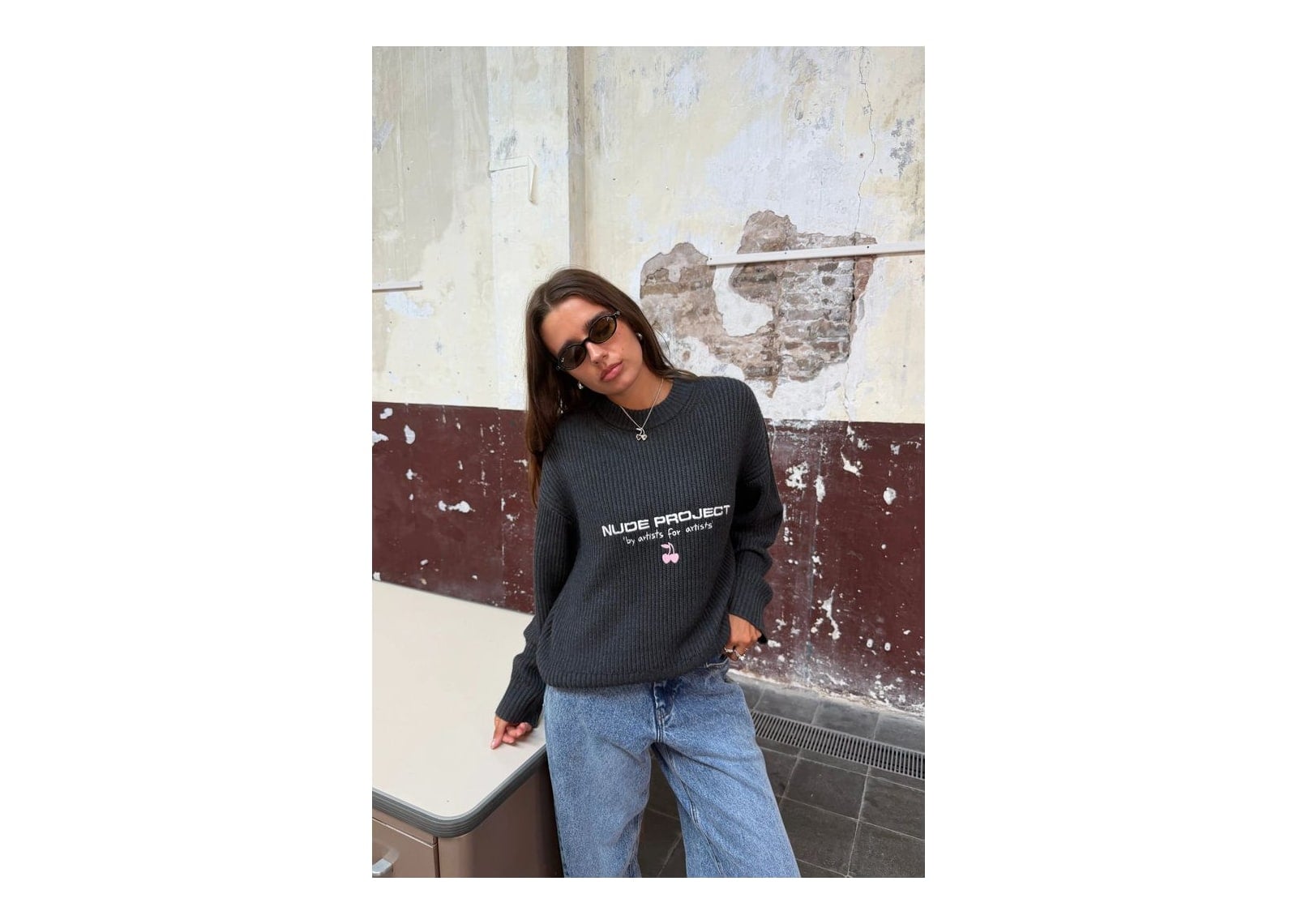 Nude Project Wavy Knit Sweater Ash - görsel 8