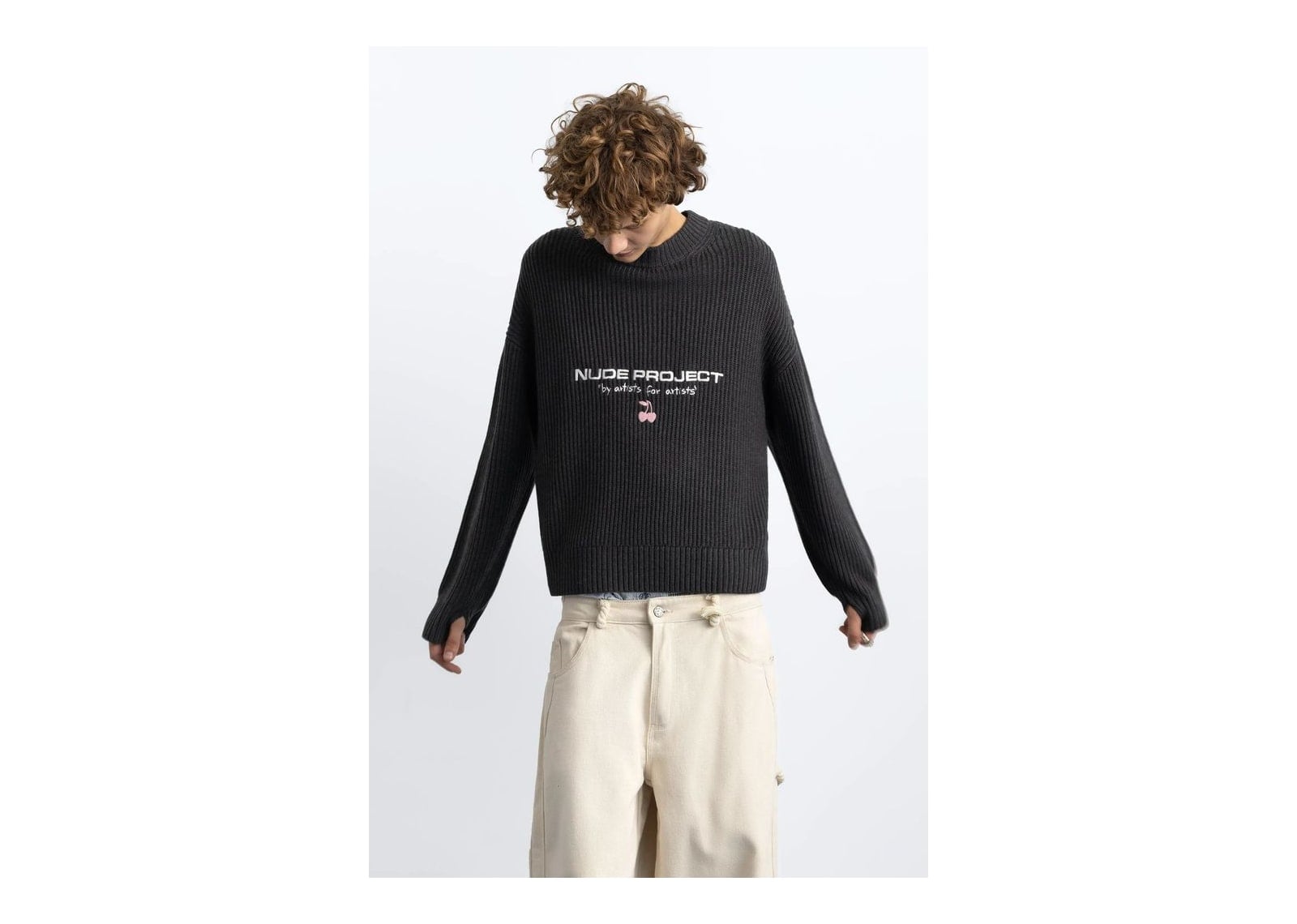 Nude Project Wavy Knit Sweater Ash - görsel 9