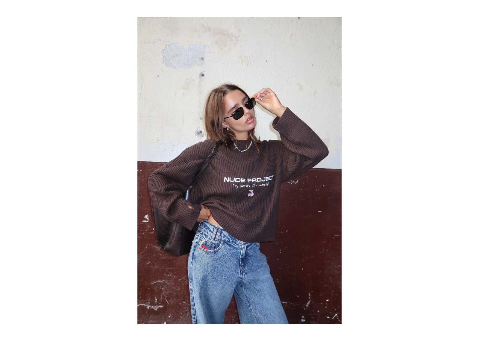 Nude Project Wavy Knit Sweater Brown - görsel 10