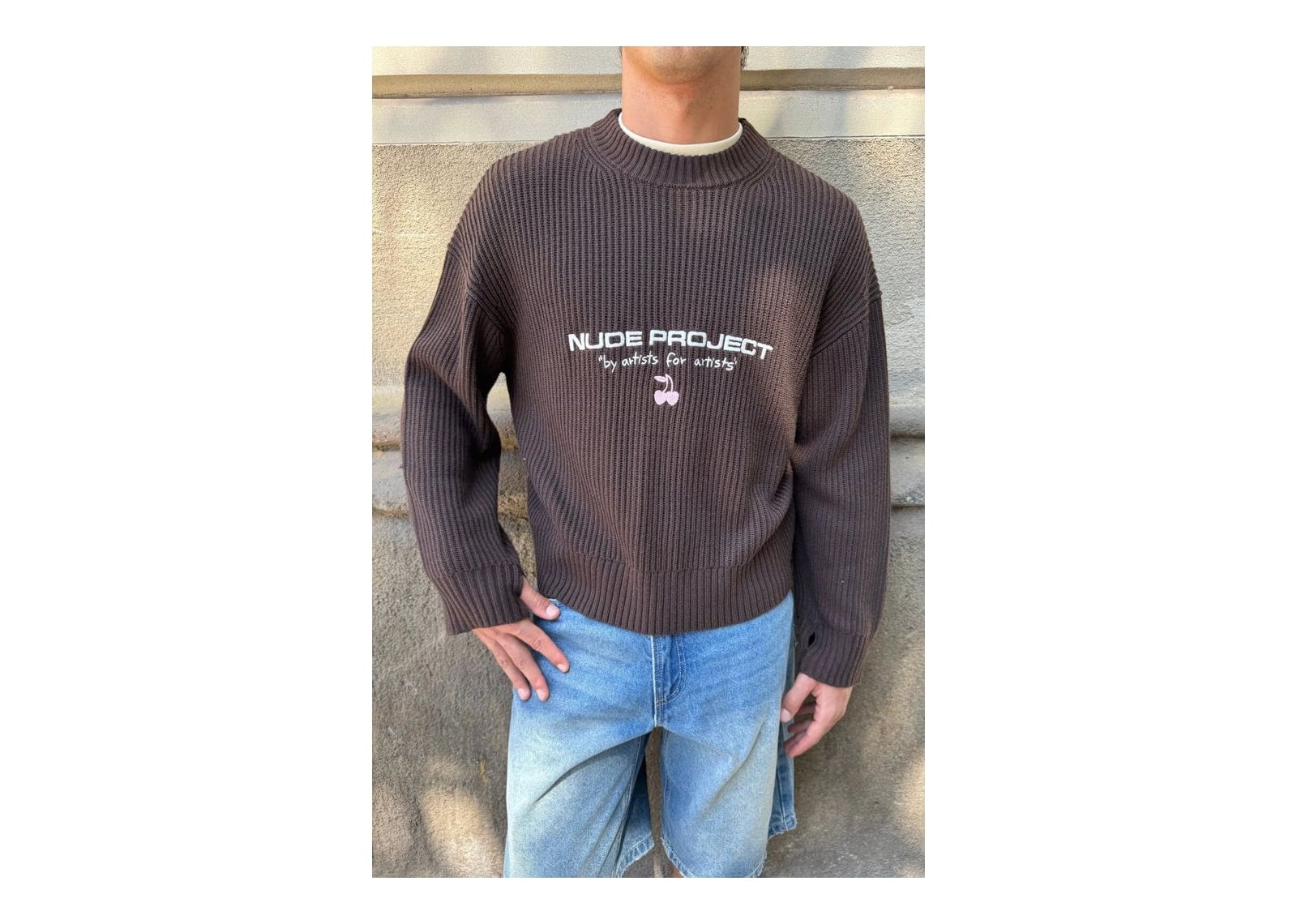 Nude Project Wavy Knit Sweater Brown - görsel 3