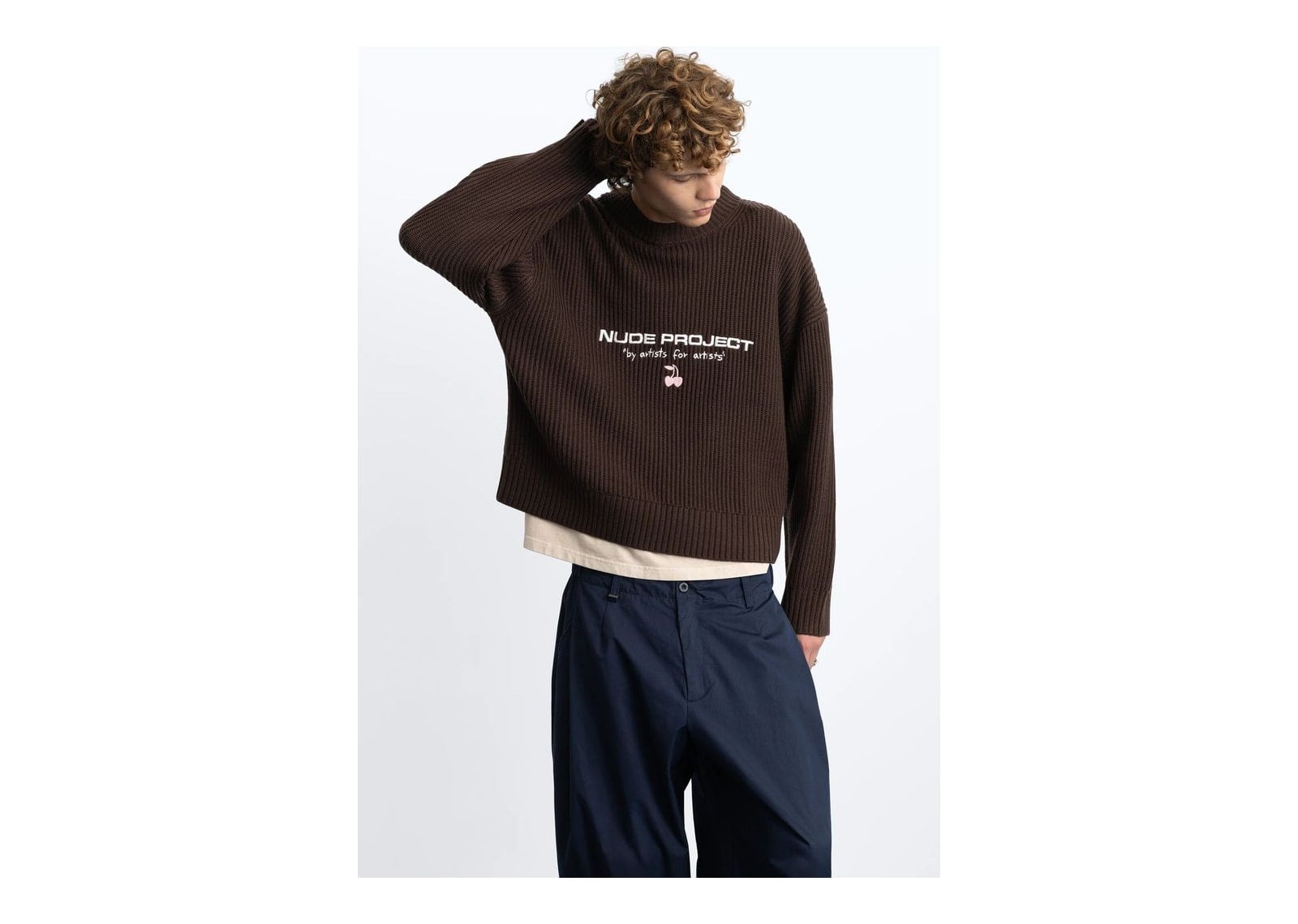 Nude Project Wavy Knit Sweater Brown - görsel 4