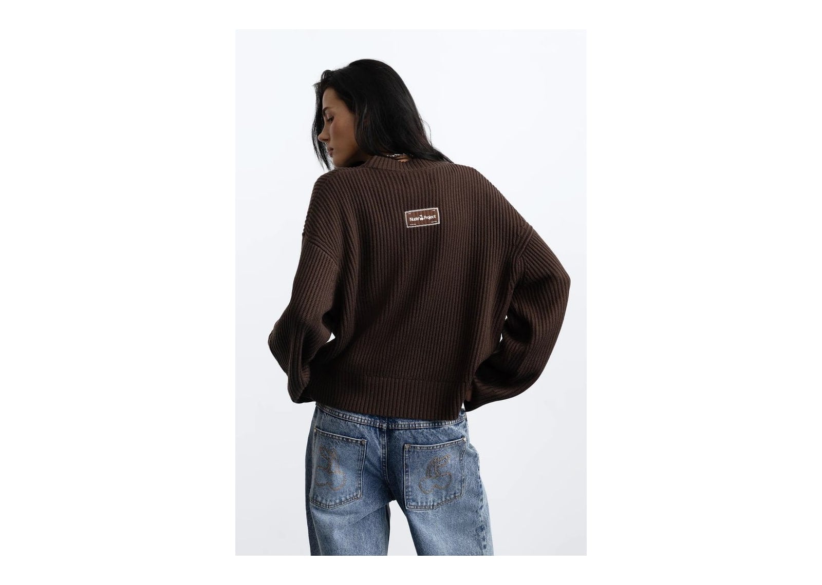 Nude Project Wavy Knit Sweater Brown - görsel 5