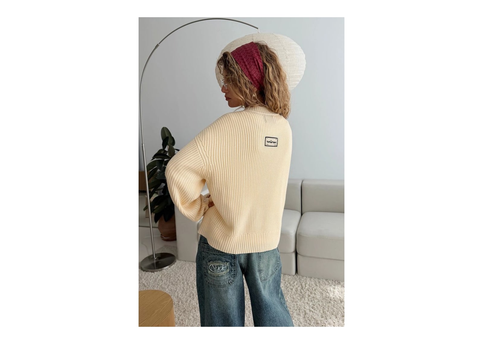 Nude Project Wavy Knit Sweater Ivory - görsel 11